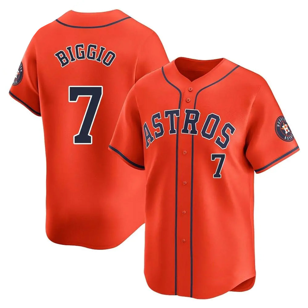 Kdoa H.Astros #7 Craig Biggio Player Orange Home Limited Stitched Jerseys