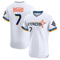 Kdoa H.Astros #7 Craig Biggio Player White City Connect Limited Elite Home Stitched Jerseys