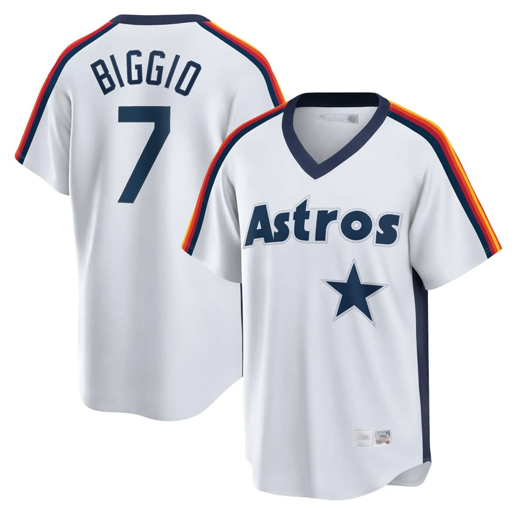 Kdoa H.Astros #7 Craig Biggio Player White Cooperstown Collection T-shirt Stitched Jerseys