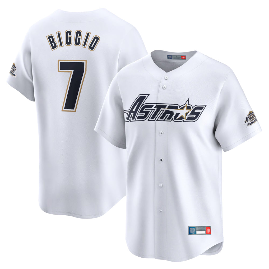 Kdoa H.Astros #7 Craig Biggio Player White Throwback Cooperstown Collection Limited Stitched Jerseys