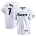 Kdoa H.Astros #7 Craig Biggio Player White Throwback Cooperstown Collection Limited Stitched Jerseys