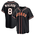 Kdoa H.Astros #8 Christian Walker Player Black Fashion Out Home Game Stitched Jerseys
