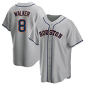 Kdoa H.Astros #8 Christian Walker Player Gray Home Game Stitched Jerseys