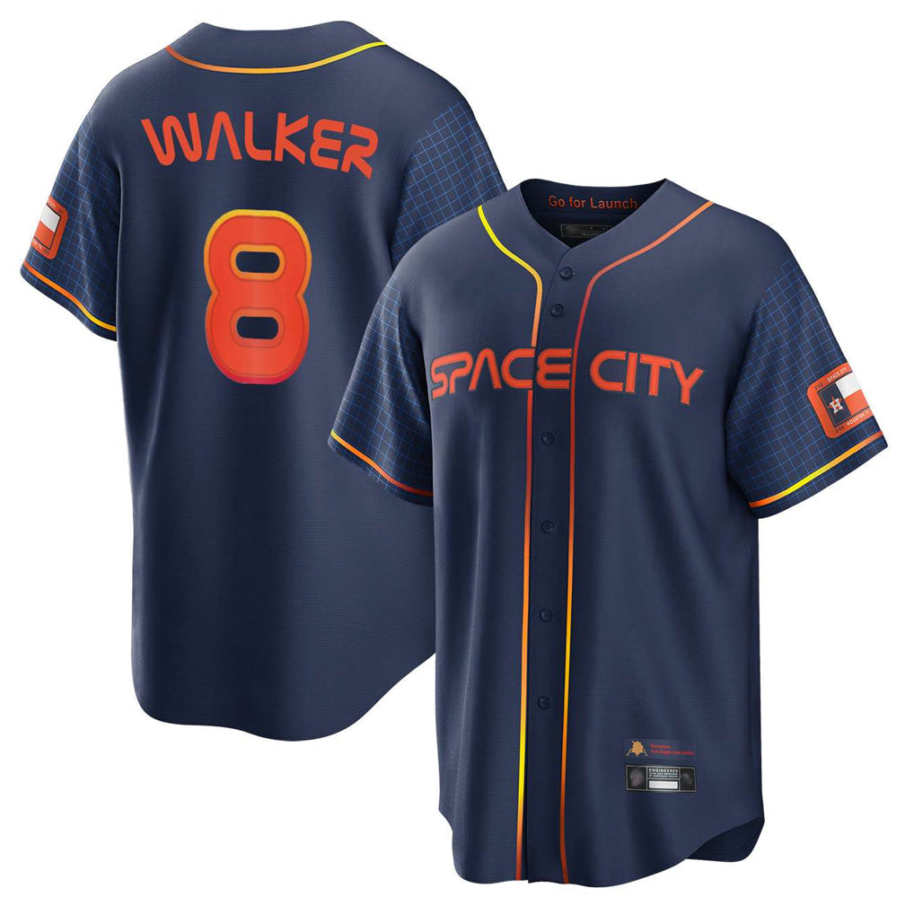 Kdoa H.Astros #8 Christian Walker Player Navy City Connect Home Game Stitched Jerseys