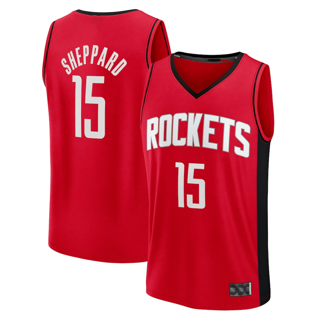 Kdoa H.Rockets #15 Reed Sheppard Red Fast Break Replica Stitched Jerseys-Icon Edition