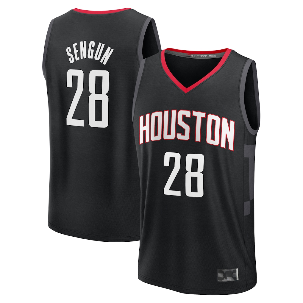 Kdoa H.Rockets #28 Alperen Sengun Black Fast Break Replica Player Stitched Jerseys-Statement Edition