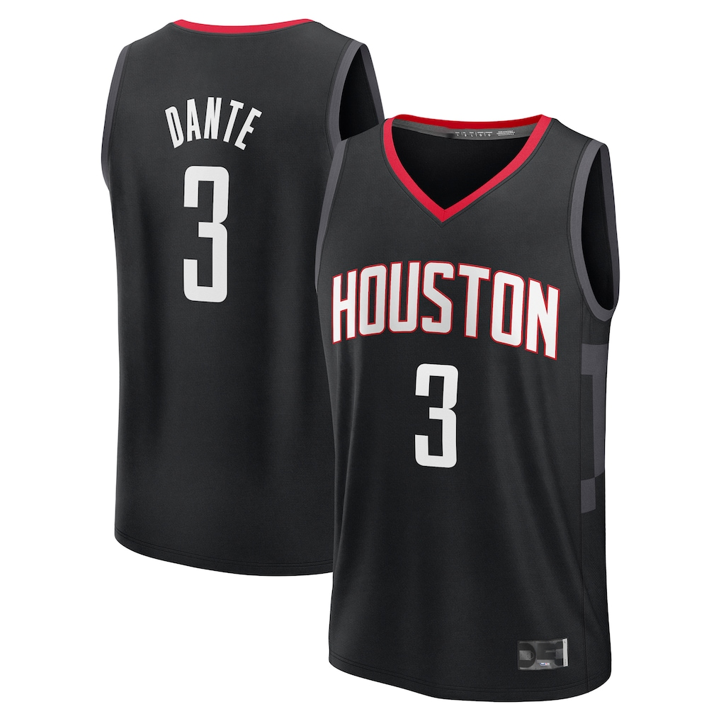 Kdoa H.Rockets #3 N'Faly Dante Black Fast Break Replica Player Stitched Jerseys-Statement Edition
