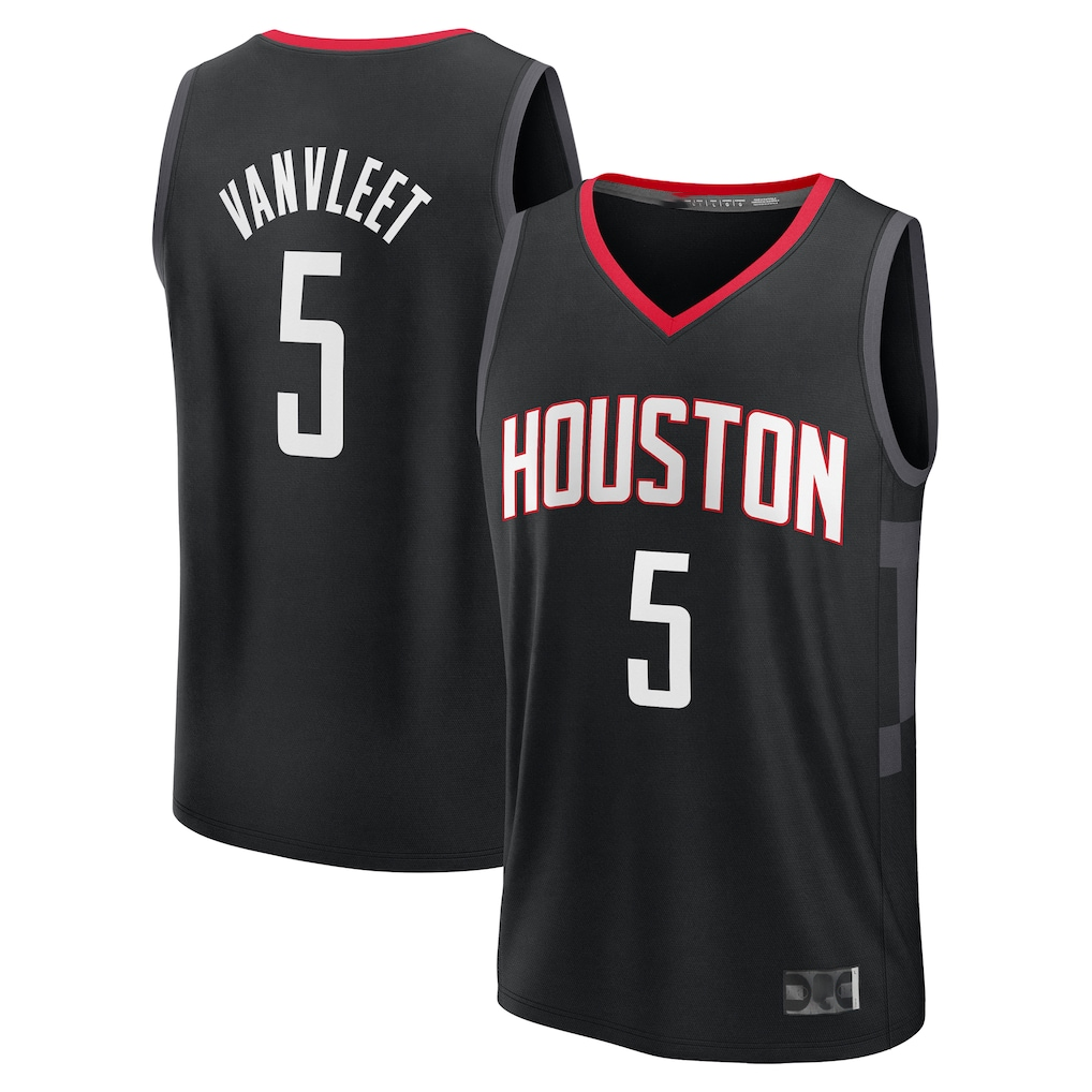 Kdoa H.Rockets #5 Fred VanVleet Black Fast Break Replica Player Stitched Jerseys-Statement Edition