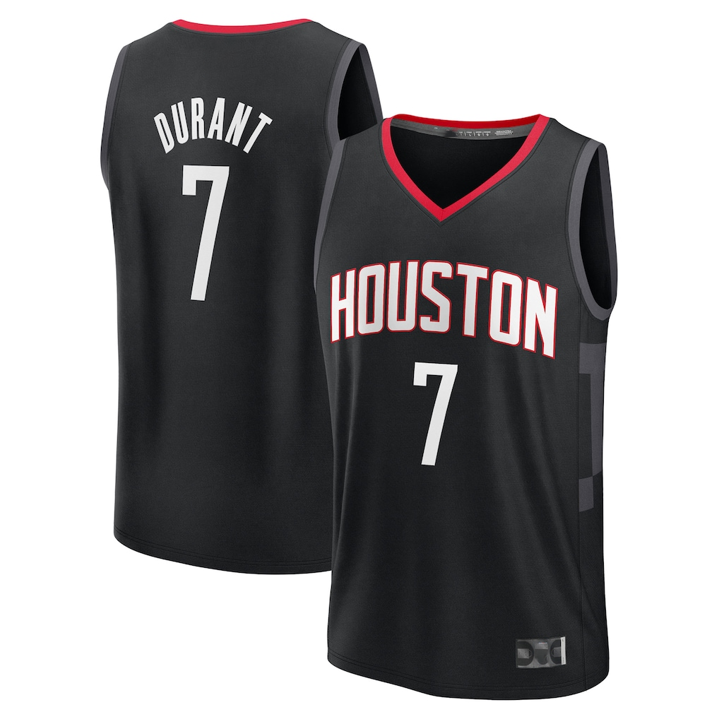 Kdoa H.Rockets #7 Kevin Durant Black Fast Break Replica Player Stitched Jerseys-Statement Edition