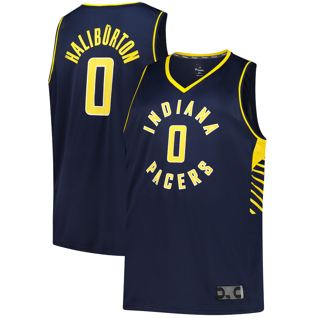Kdoa I.Pacers #0 Tyrese Haliburton  Navy Big & Tall Fast Break Jerseys - Icon Edition