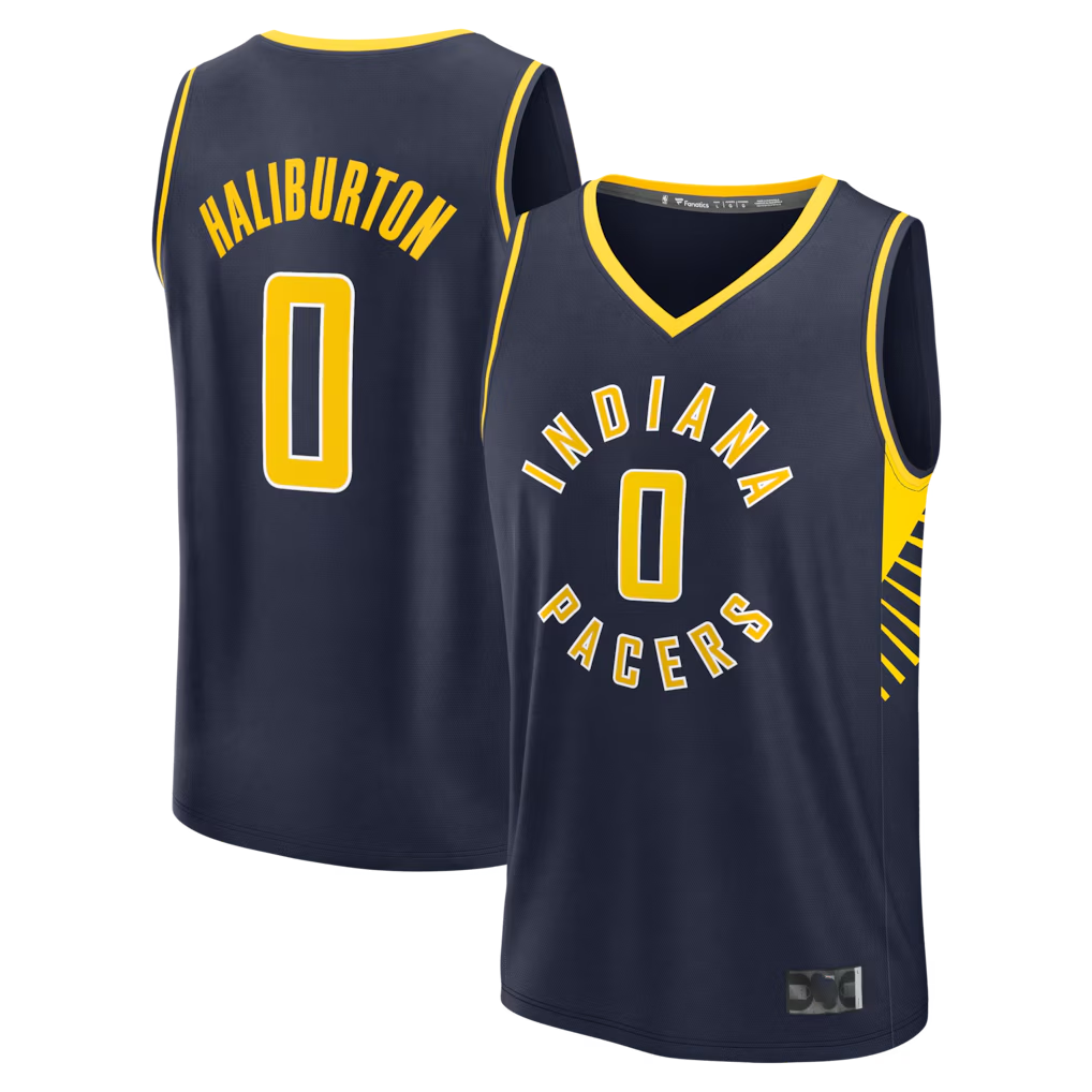 Kdoa I.Pacers #0 Tyrese Haliburton  Navy Fast Break Replica Jerseys - Icon Edition