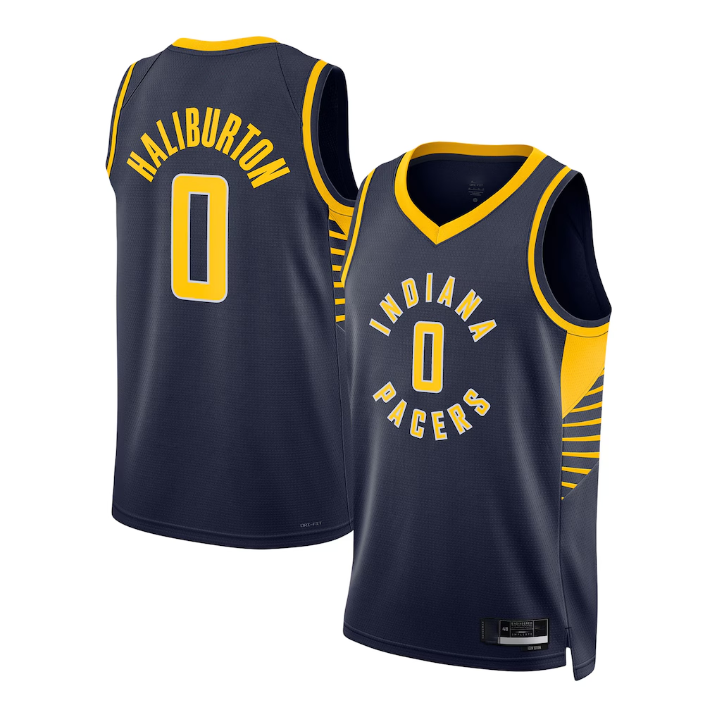 Kdoa I.Pacers #0 Tyrese Haliburton Navy Swingman Jerseys - Icon Edition