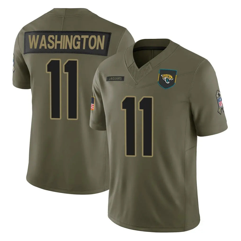 Kdoa J.Jaguars #11 Parker Washington Player Olive 2025 Salute To Service Limited Game Stitched Jerseys