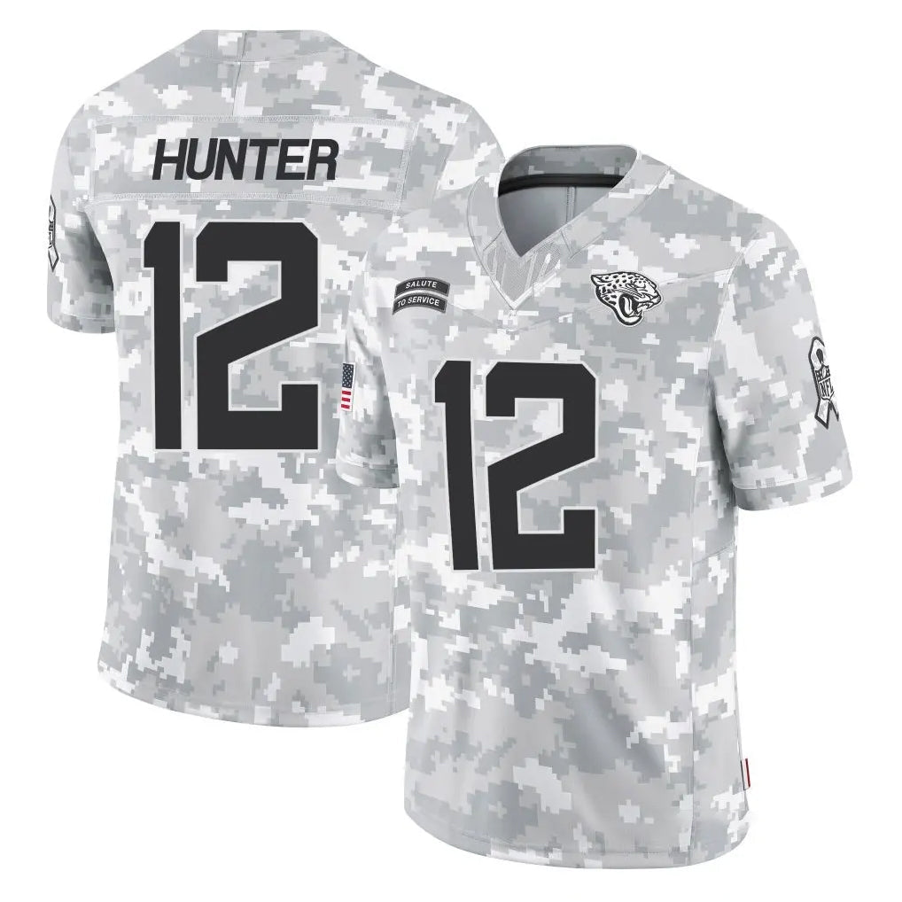 Kdoa J.Jaguars #12 Travis Hunter Player Arctic Camo Salute To Service Limited Game Stitched Jerseys