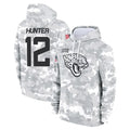Kdoa J.Jaguars #12 Travis Hunter Player Arctic Camo Salute to Service Hoodies Limited Game Stitched Jerseys