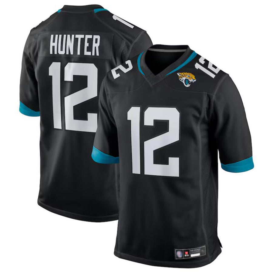 Kdoa J.Jaguars #12 Travis Hunter Player Black Replica Game Stitched Jerseys