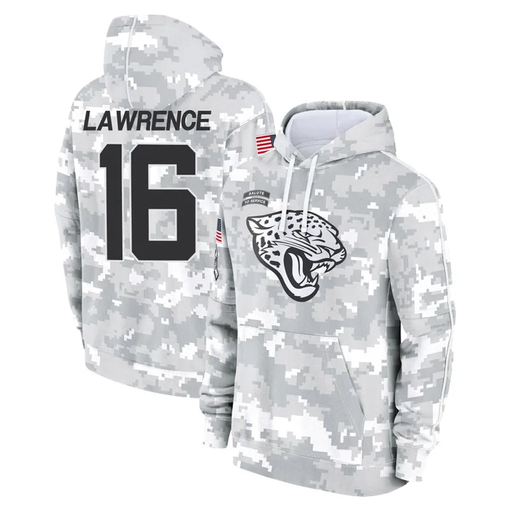 Kdoa J.Jaguars #16 Trevor Lawrence Player Arctic Camo Salute to Service Hoodies Limited Game Stitched Jerseys