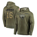Kdoa J.Jaguars #16 Trevor Lawrence Player Olive Salute to Service Pullover Hoodies Home Game Stitched Jerseys