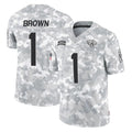 Kdoa J.Jaguars #1 Montaric Brown Player Arctic Camo Salute To Service Limited Game Stitched Jerseys