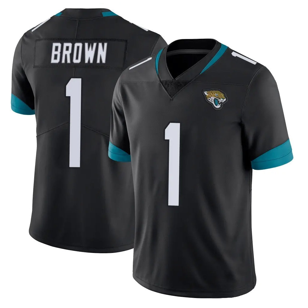 Kdoa J.Jaguars #1 Montaric Brown Player Black Vapor Untouchable Limited Home Game Stitched Jerseys