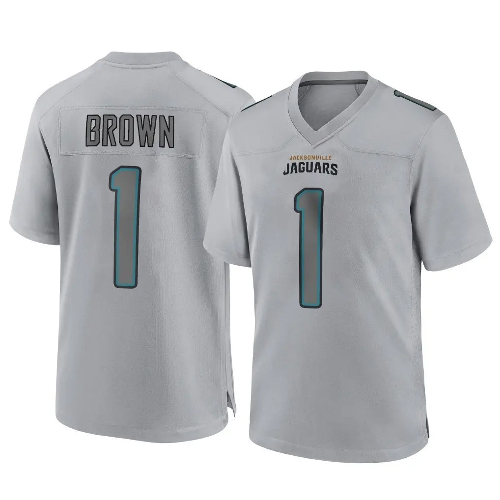 Kdoa J.Jaguars #1 Montaric Brown Player Gray Atmosphere Fashion Home Game Stitched Jerseys