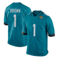 Kdoa J.Jaguars #1 Montaric Brown Player Teal Home Game Stitched Jerseys