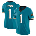 Kdoa J.Jaguars #1 Montaric Brown Player Teal Prowler Throwback Vapor F.U.S.E. Limited Home Game Stitched Jerseys
