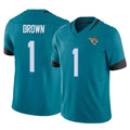 Kdoa J.Jaguars #1 Montaric Brown Player Teal Vapor F.U.S.E. Limited Home Game Stitched Jerseys