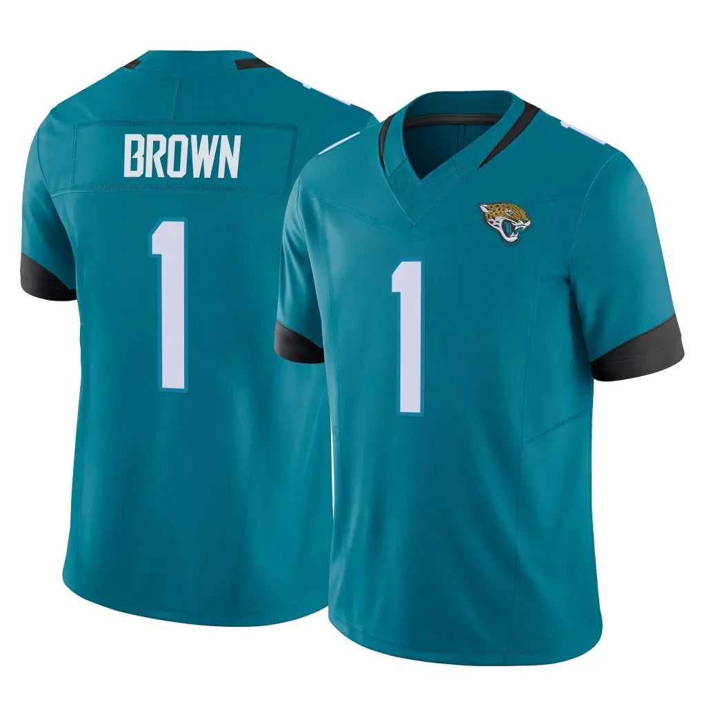 Kdoa J.Jaguars #1 Montaric Brown Player Teal Vapor F.U.S.E. Limited Home Game Stitched Jerseys