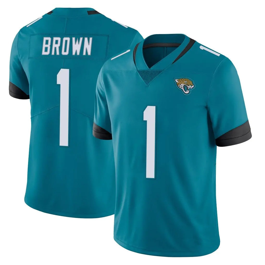 Kdoa J.Jaguars #1 Montaric Brown Player Teal Vapor Untouchable Limited Home Game Stitched Jerseys