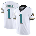 Kdoa J.Jaguars #1 Montaric Brown Player White Prowler Throwback Vapor F.U.S.E. Limited Home Game Stitched Jerseys