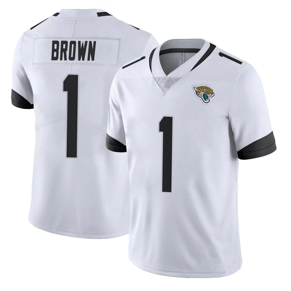 Kdoa J.Jaguars #1 Montaric Brown Player White Vapor Untouchable Limited Home Game Stitched Jerseys