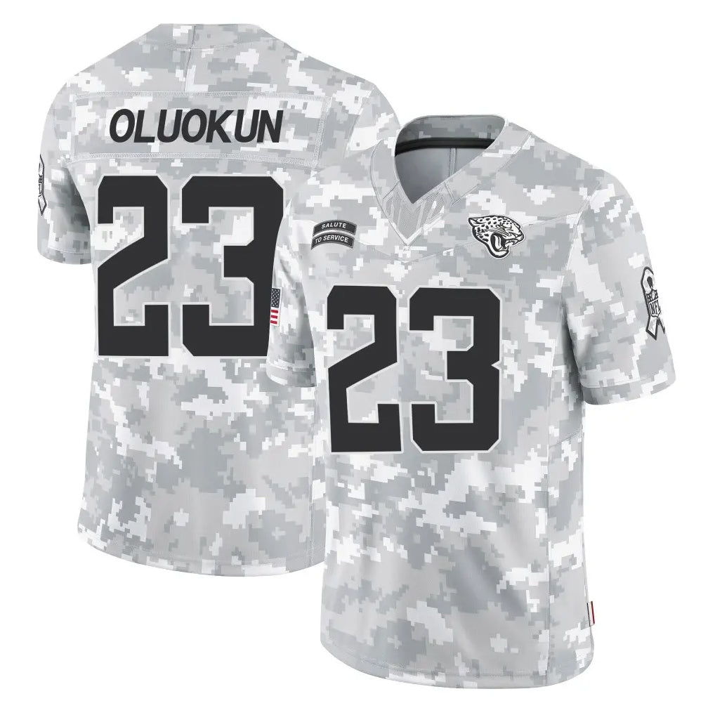 Kdoa J.Jaguars #23 Foyesade Oluokun Player Arctic Camo Salute To Service Limited Game Stitched Jerseys