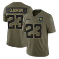 Kdoa J.Jaguars #23 Foyesade Oluokun Player Olive 2025 Salute To Service Limited Game Stitched Jerseys
