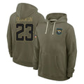 Kdoa J.Jaguars #23 Foyesade Oluokun Player Olive Salute to Service Pullover Hoodies Limited Stitched Jerseys