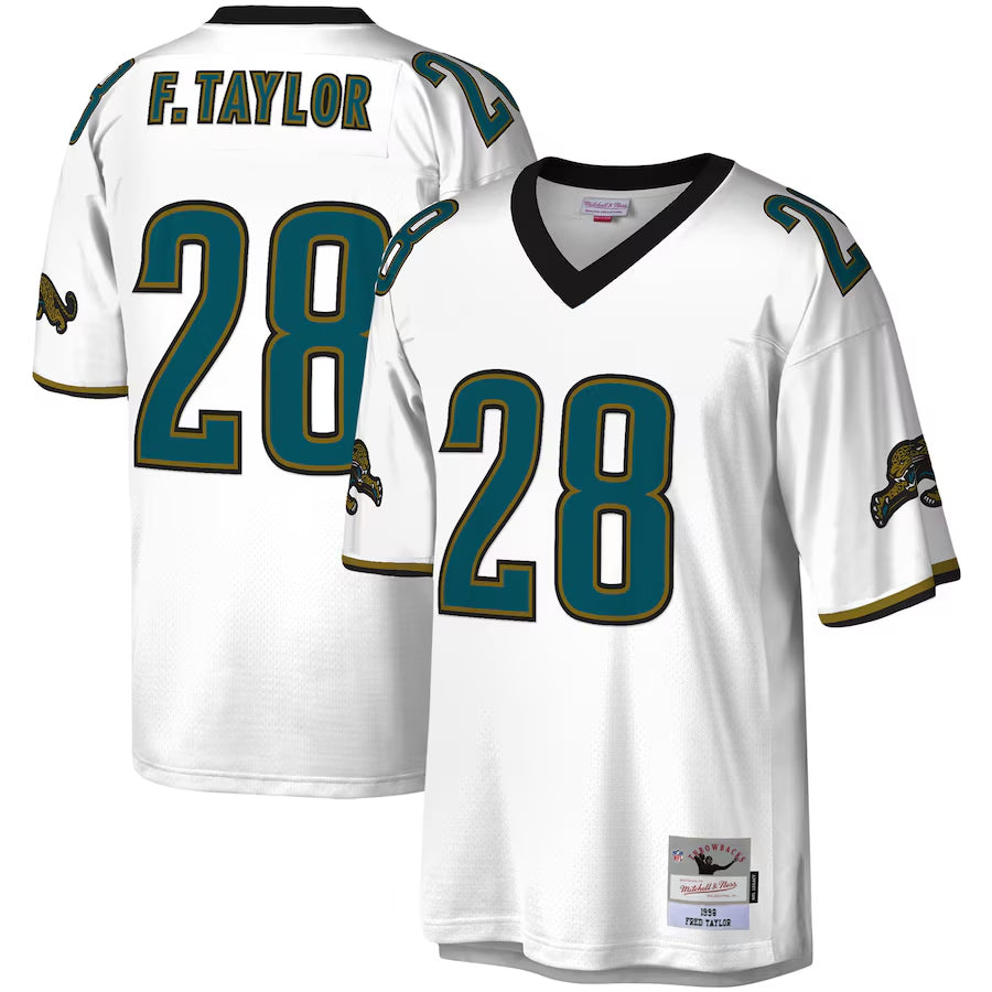 Kdoa J.Jaguars #28 Fred Taylor Player Mitchell & Ness White Legacy Replica Stitched Jerseys