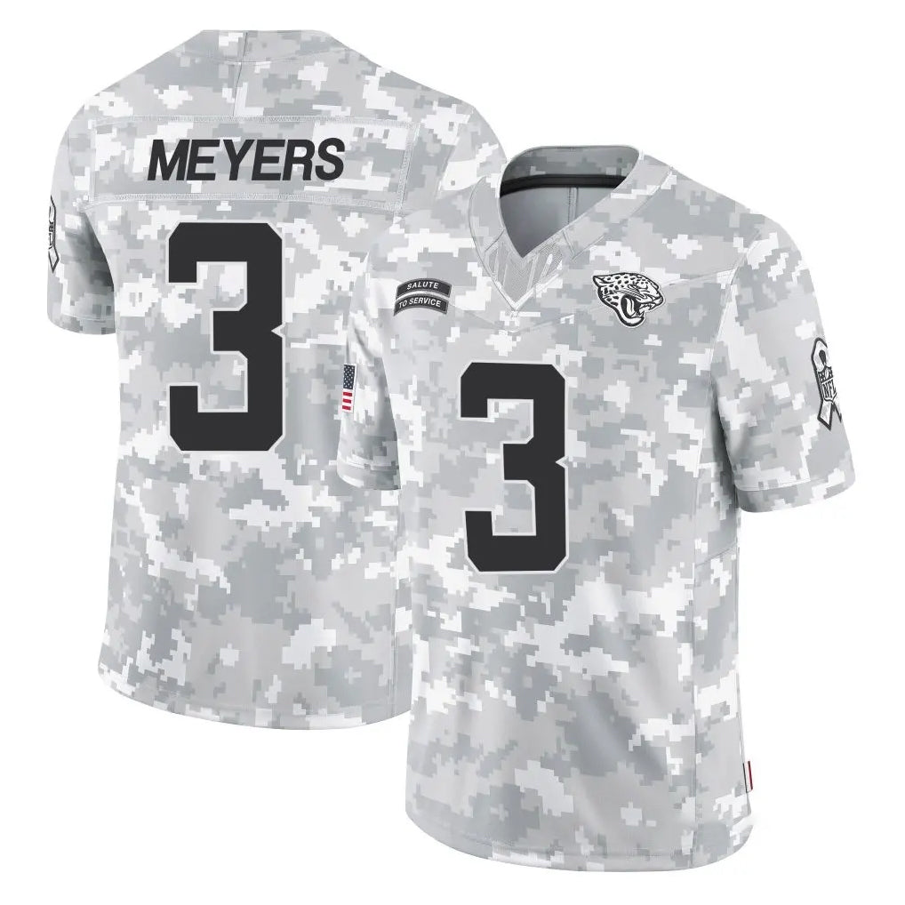 Kdoa J.Jaguars #3 Jakobi Meyers Player Arctic Camo Salute To Service Limited Game Stitched Jerseys
