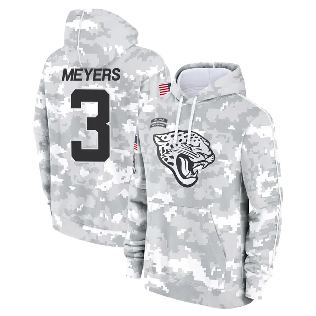 Kdoa J.Jaguars #3 Jakobi Meyers Player Arctic Camo Salute to Service Hoodies Limited Game Stitched Jerseys
