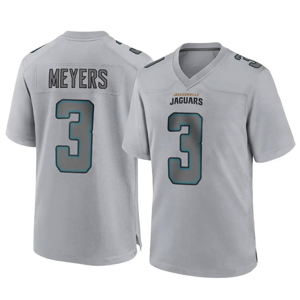 Kdoa J.Jaguars #3 Jakobi Meyers Player Gray Atmosphere Fashion Home Game Stitched Jerseys