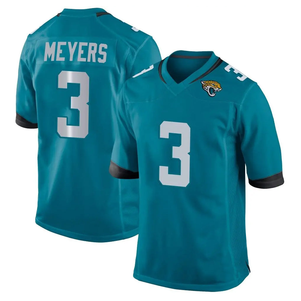 Kdoa J.Jaguars #3 Jakobi Meyers Player Teal Home Game Stitched Jerseys