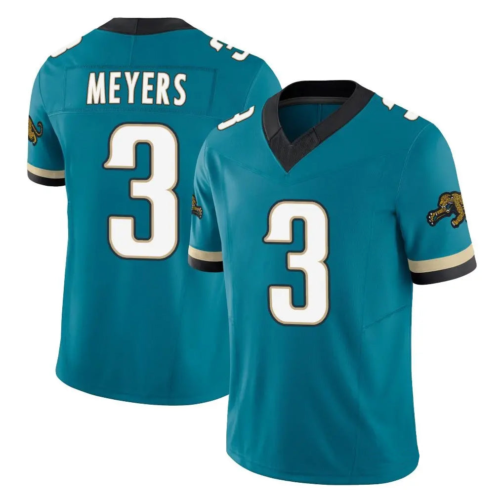 Kdoa J.Jaguars #3 Jakobi Meyers Player Teal Prowler Throwback Vapor F.U.S.E. Limited Home Game Stitched Jerseys
