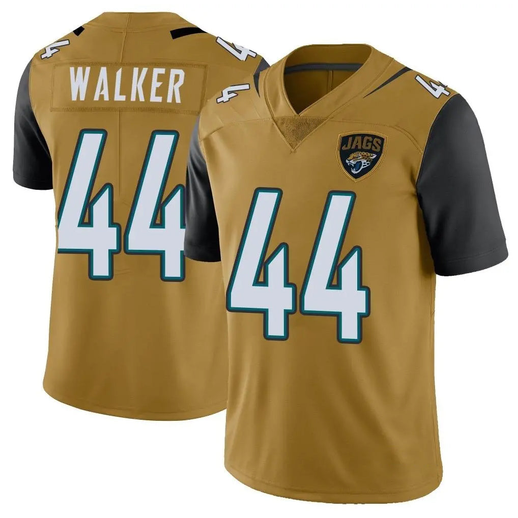 Kdoa J.Jaguars #44 Travon Walker Player Gold Vapor Limited Home Game Stitched Jerseys