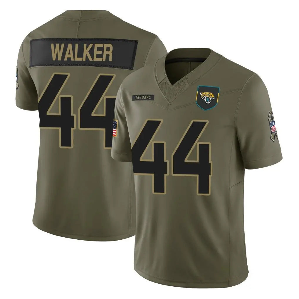 Kdoa J.Jaguars #44 Travon Walker Player Olive 2025 Salute To Service Limited Game Stitched Jerseys