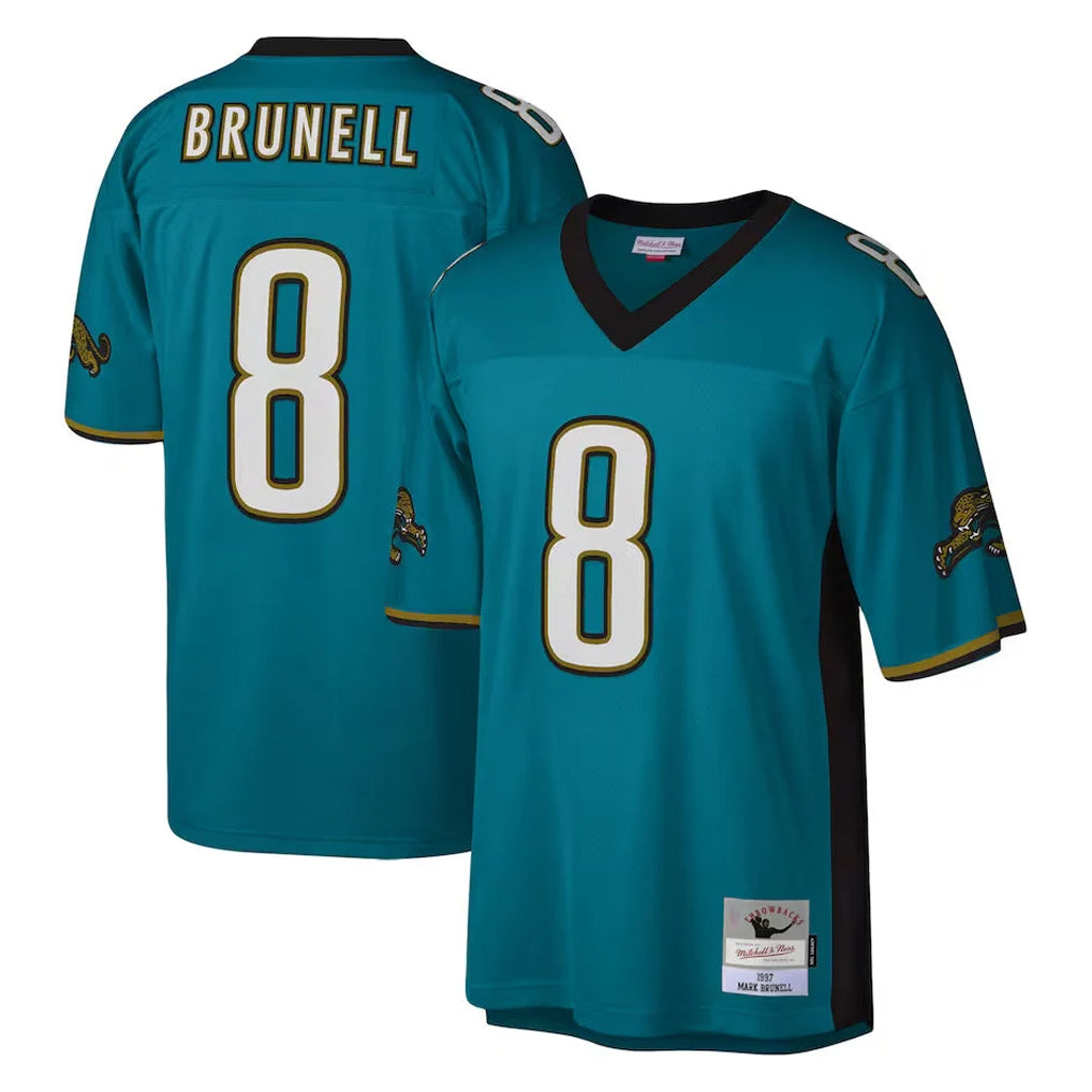 Kdoa J.Jaguars #8 Mark Brunell?Player Teal Mitchell & Ness Legacy Home Game Stitched Jerseys