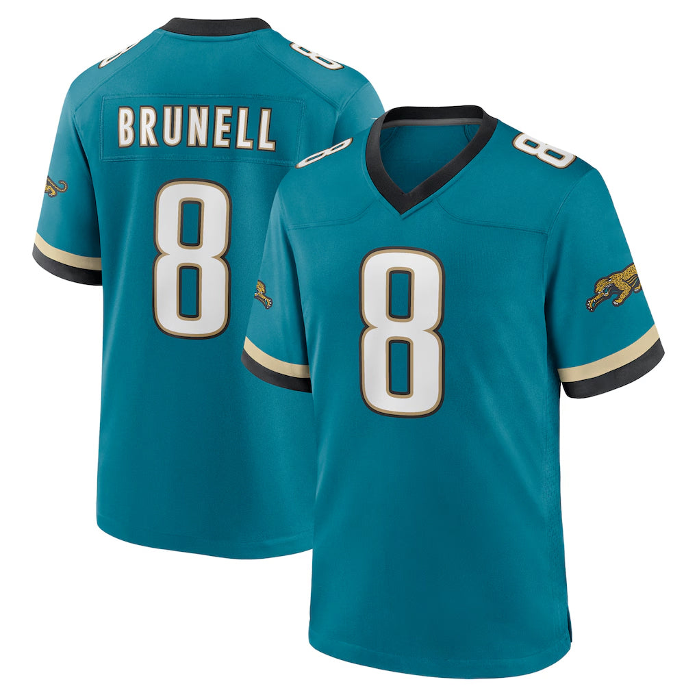 Kdoa J.Jaguars #8 Mark Brunell?Player Teal Prowler Throwback Limited Home Game Stitched Jerseys