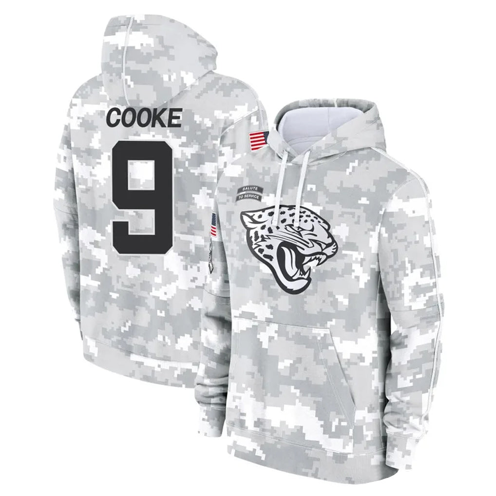 Kdoa J.Jaguars #9 Logan Cooke Player Arctic Camo Salute to Service Hoodies Limited Game Stitched Jerseys