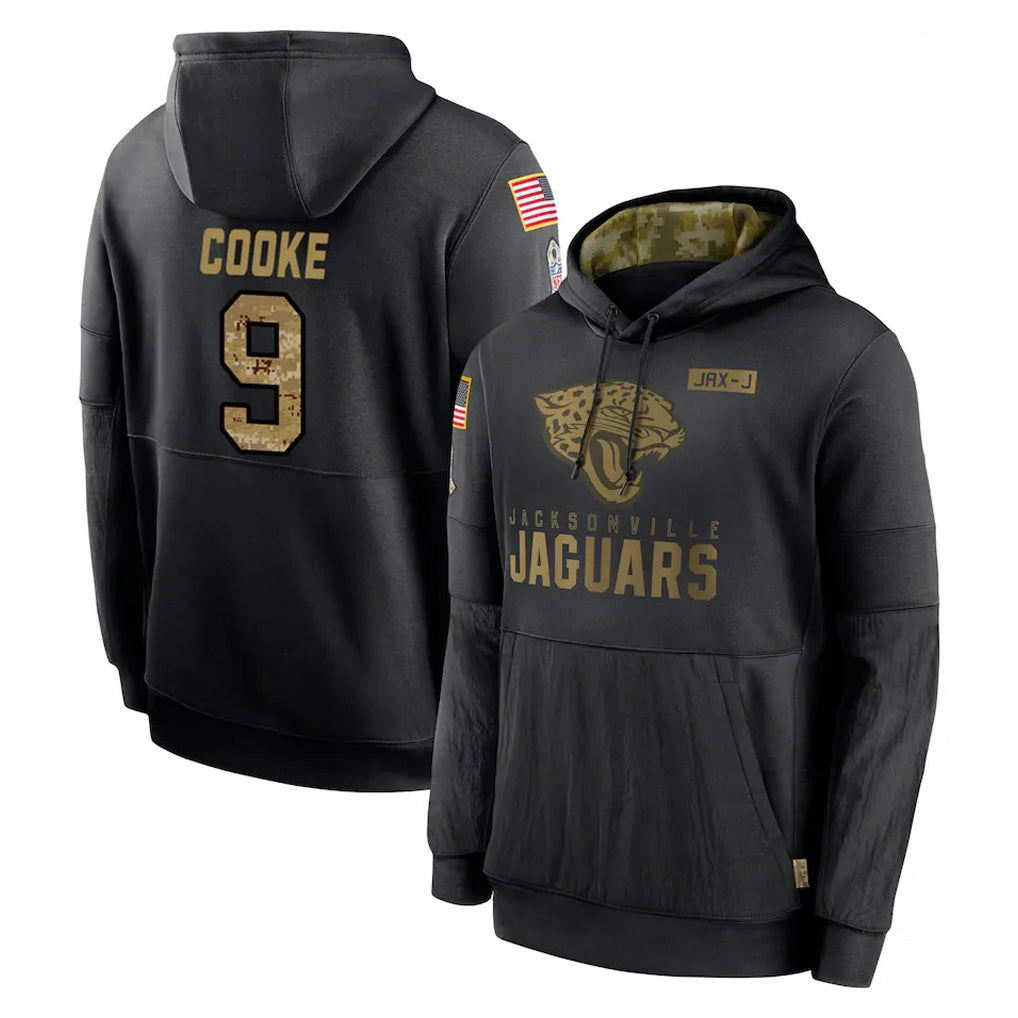 Kdoa J.Jaguars #9 Logan Cooke Player Black Salute to Service Hoodies Limited Game Stitched Jerseys