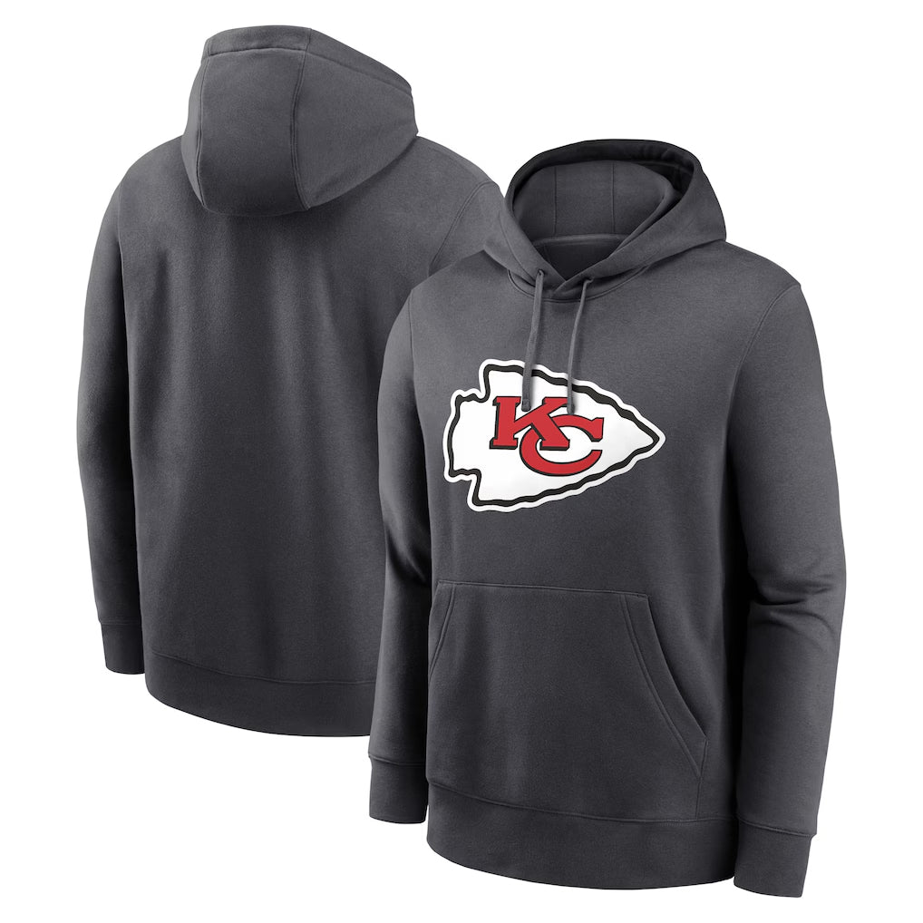 Kdoa KC.Chiefs Gray LoGo Pullover Hoodies Limited Blank Player Stitched Jerseys