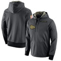 Kdoa KC.Chiefs Gray Salute to Service Hoodies Limited Game Blank Player Stitched Jerseys