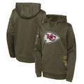 Kdoa KC.Chiefs Olive Salute to Service Therma Performance Pullover Hoodie Limited Game Stitched Jerseys